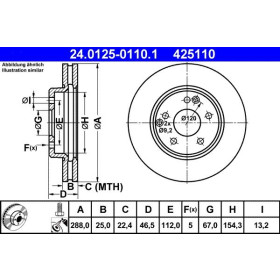 ATE Brzdový kotúč vetraný Ø288mm 24.0125-0110.1_thumb2