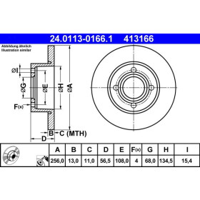 ATE Brzdový kotúč plny Ø256mm 24.0113-0166.1_thumb2