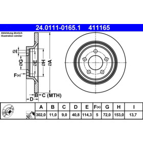 ATE Brzdový kotúč plny Ø302mm 24.0111-0165.1_thumb2