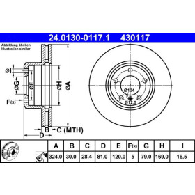 ATE Brzdový kotúč vetraný Ø324mm 24.0130-0117.1_thumb2