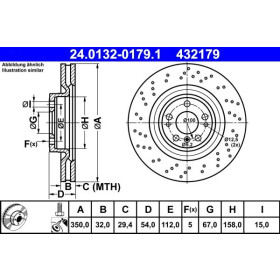 ATE Brzdový kotúč dierovane/vnutorne chladene Ø350mm 24.0132-0179.1_thumb2