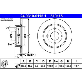 ATE Brzdový kotúč plny Ø253mm 24.0310-0115.1_thumb2