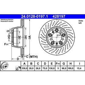 ATE Brzdový kotúč dierovane/vnutorne chladene Ø330mm 24.0128-0197.1_thumb2