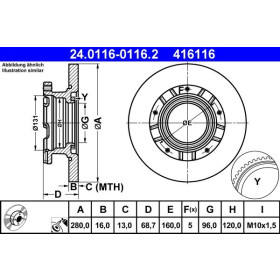 ATE Brzdový kotúč plny Ø280mm 24.0116-0216.1_thumb2