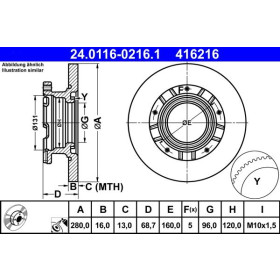 ATE Brzdový kotúč plny Ø280mm 24.0116-0216.1_thumb3