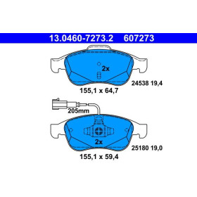 ATE Sada brzdových platničiek 13.0460-7273.2_thumb2