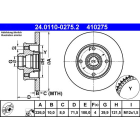 ATE Brzdový kotúč plny Ø226mm 24.0110-0275.2_thumb2