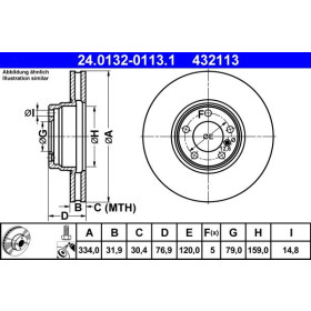 ATE Brzdový kotúč vetraný Ø334mm 24.0132-0113.1_thumb2