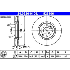 ATE Brzdový kotúč vetraný Ø283mm 24.0326-0106.1_thumb2