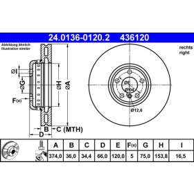 ATE Brzdový kotúč Brzdovy kotuc dvojdielny Ø374mm 24.0136-0120.2_thumb2