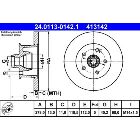 ATE Brzdový kotúč plny Ø278mm 24.0113-0142.1_thumb2