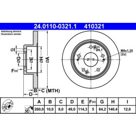 ATE Brzdový kotúč plny Ø260mm 24.0110-0321.1_thumb2