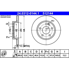 ATE Brzdový kotúč plny Ø260mm 24.0312-0144.1_thumb2