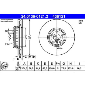 ATE Brzdový kotúč Brzdovy kotuc dvojdielny Ø374mm 24.0136-0121.2_thumb2