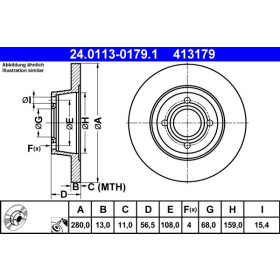 ATE Brzdový kotúč plny Ø280mm 24.0113-0179.1_thumb2