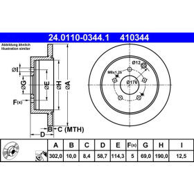 ATE Brzdový kotúč plny Ø302mm 24.0110-0344.1_thumb2