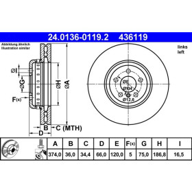 ATE Brzdový kotúč Brzdovy kotuc dvojdielny Ø374mm 24.0136-0119.2_thumb2