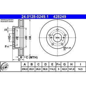 ATE Brzdový kotúč vetraný Ø258mm 24.0128-0249.1_thumb2