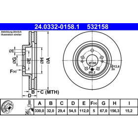 ATE Brzdový kotúč vetraný Ø330mm 24.0332-0158.1_thumb2