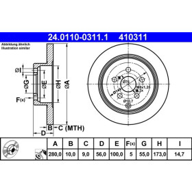 ATE Brzdový kotúč plny Ø280mm 24.0110-0311.1_thumb2