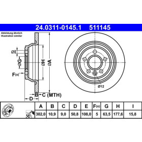 ATE Brzdový kotúč plny Ø302mm 24.0311-0145.1_thumb2