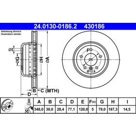 ATE Brzdový kotúč Brzdovy kotuc dvojdielny Ø348mm 24.0130-0186.2_thumb2