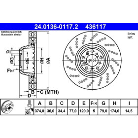 ATE Brzdový kotúč Brzdovy kotuc dvojdielny Ø374mm 24.0136-0117.2_thumb2