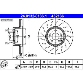 ATE Brzdový kotúč dierovane/vnutorne chladene Ø330mm 24.0132-0136.1_thumb2