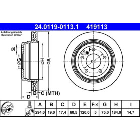 ATE Brzdový kotúč vetraný Ø294mm 24.0119-0113.1_thumb2