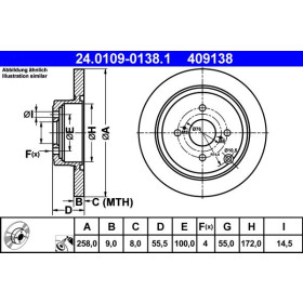 ATE Brzdový kotúč plny Ø258mm 24.0109-0138.1_thumb2