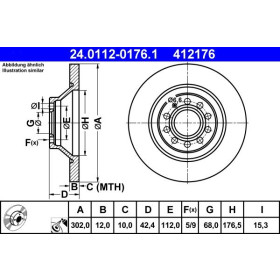 ATE Brzdový kotúč plny Ø302mm 24.0112-0176.1_thumb2