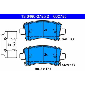 ATE Sada brzdových platničiek 13.0460-2755.2_thumb2