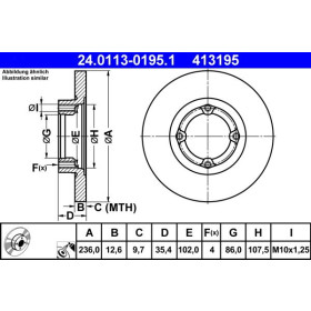 ATE Brzdový kotúč plny Ø236mm 24.0113-0195.1_thumb2