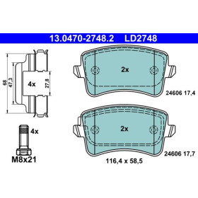 ATE Sada brzdových platničiek 13.0470-2748.2_thumb2
