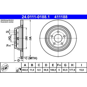 ATE Brzdový kotúč plny Ø302,0mm 24.0111-0188.1_thumb2