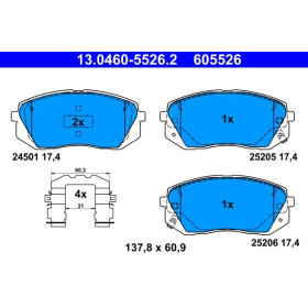 ATE Sada brzdových platničiek, kotúčová brzda 13.0460-5526.2_thumb2
