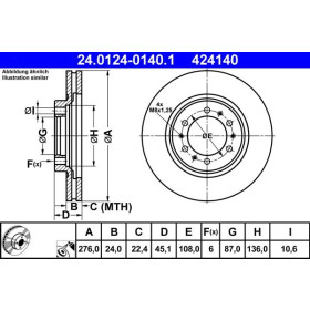 ATE Brzdový kotúč vetraný Ø276mm 24.0124-0140.1_thumb2