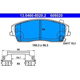 ATE Sada brzdových platničiek, kotúčová brzda 13.0460-8020.2_thumb2