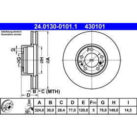 ATE Brzdový kotúč vetraný Ø324mm 24.0130-0101.1_thumb2