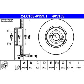 ATE Brzdový kotúč plny Ø266mm 24.0109-0159.1_thumb2