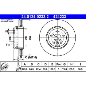 ATE Brzdový kotúč Brzdovy kotuc dvojdielny Ø345mm 24.0124-0233.2_thumb2