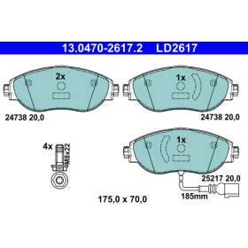 ATE Sada vysoko výkonných brzdových obložení 13.0470-2617.2_thumb2