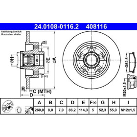 ATE Brzdový kotúč plny Ø260mm 24.0108-0116.2_thumb2