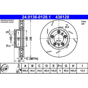 ATE Brzdový kotúč drazkovane/vnutorne chladene Ø360mm 24.0136-0128.1_thumb2