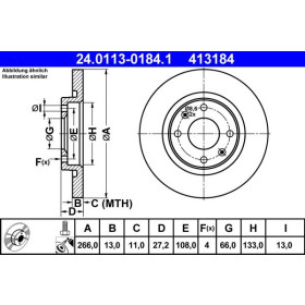 ATE Brzdový kotúč plny Ø266mm 24.0113-0184.1_thumb2