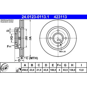 ATE Brzdový kotúč vetraný Ø258mm 24.0123-0113.1_thumb2