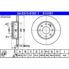 ATE Brzdový kotúč plny Ø236mm 24.0313-0161.1_thumb2