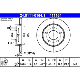 ATE Brzdový kotúč plny Ø265mm 24.0111-0164.1_thumb2