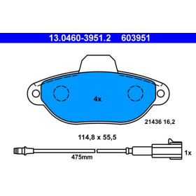 ATE Sada brzdových platničiek 13.0460-3951.2_thumb2