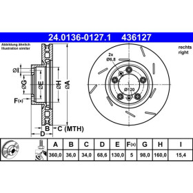 ATE Brzdový kotúč drazkovane/vnutorne chladene Ø360mm 24.0136-0127.1_thumb2